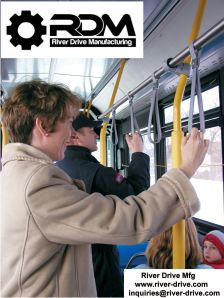 Picture of a handles on a city bus.